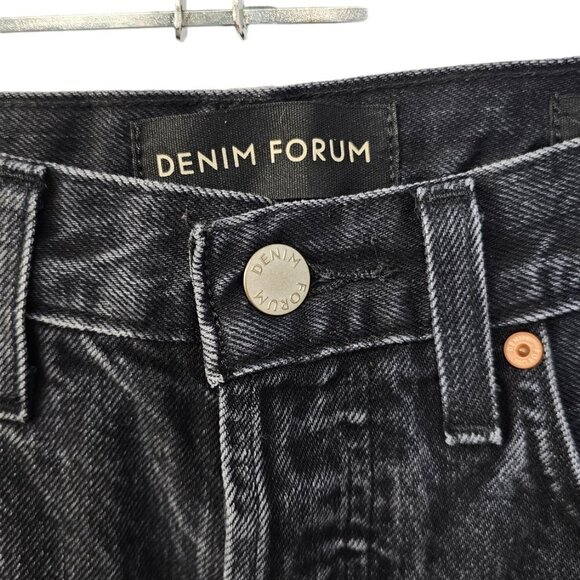 Denim Forum Womens The BF High Rise Loose  Jeans Black Gray Wash Size 23 - Picture 12 of 12